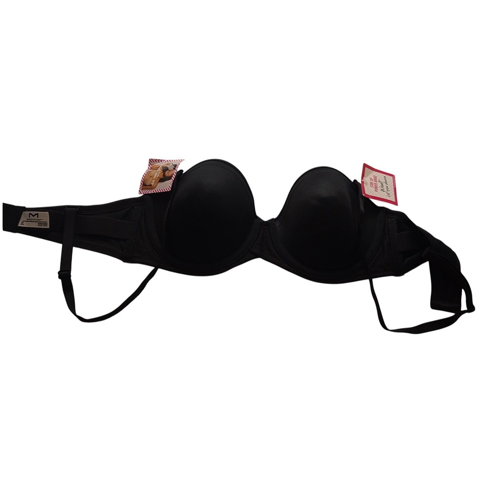 Maidenform Stay Up Power Band Black Convertible Strapless Bra 36C Classic NWT